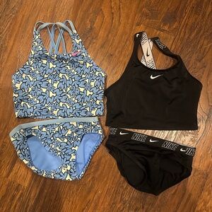 2 Nike Youth Girls' Swimsuits, Small